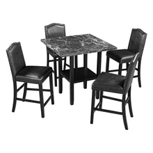 Load image into Gallery viewer, TOPMAX 5 Piece Dining Set with Matching Chairs and Bottom Shelf for Dining Room, Black Chair+Black Table
