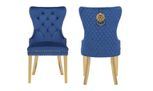 Load image into Gallery viewer, Simba Chair with Gold Legs Navy
