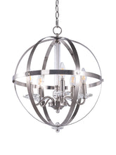 Load image into Gallery viewer, 5-Light Candle Style Globe Chandelier Vintage Silver
