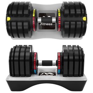 Adjustable Dumbbell - 80lb x2 Dumbbell Set of 2 with Anti-Slip Handle, Fast Adjust Weight Exercise Fitness Dumbbell with Tray Suitable for Full Body Workout
