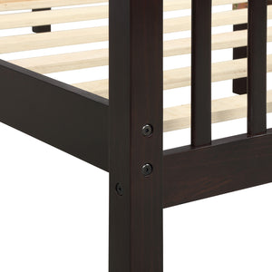 Wood Platform Bed Twin Bed with Headboard and Footboard (Espresso)