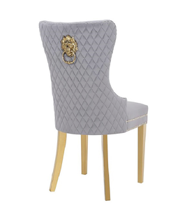 Simba Chair with Gold Legs Light Gray