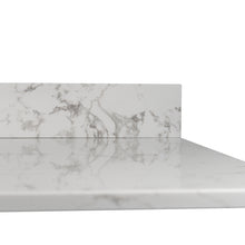 Load image into Gallery viewer, Montary 49‘’x22&quot; bathroom stone vanity top  engineered stone carrara white marble color with rectangle undermount ceramic sink and single faucet hole with back splash .（not included cabinet )
