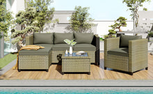 Load image into Gallery viewer, U_STYLE Outdoor, Patio Furniture Sets, 5 Piece Conversation Set Wicker Rattan Sectional Sofa with Seat Cushions
