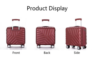 Pure PC 16" Hard Case Luggage Computer Case With Universal Silent Aircraft Wheels Red