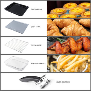 Air Fryer Toaster Oven Combo, WEESTA Convection Oven Countertop, Large Air Fryer with Accessories & E-Recipes, UL Certified (old W1002KCV18WLGRAY) （Prohibited listing on Amazon）