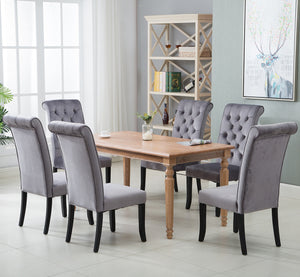 TOPMAX Dining Tufted Armless Upholstered Accent Chair Set of 6 (Grey), Gray