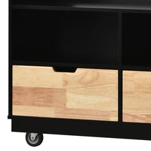 Load image into Gallery viewer, Kitchen Cart Rolling Mobile Kitchen Island Solid Wood Top, Kitchen Cart With 2 Drawers,Tableware Cabinet（Black）
