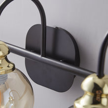 Load image into Gallery viewer, Vanity lamp bathroom lamp mirror lighting matte black brushed gold glass lampshade wall lamp wall lamp lamp 3 lamps（Without bulb）
