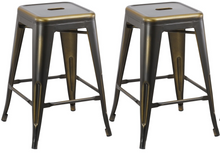 Load image into Gallery viewer, 24&quot; inch Industrial Vintage Antique Copper Distressed Counter Bar Stool Set of 4
