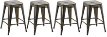 Load image into Gallery viewer, 24&quot; inch Industrial Vintage Antique Copper Distressed Counter Bar Stool Set of 4
