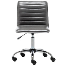 Load image into Gallery viewer, BTEXPERT Swivel Mid Back Armless Ribbed Task Leather Chair, Gray upholstery and Chrome
