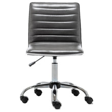 Load image into Gallery viewer, BTEXPERT Swivel Mid Back Armless Ribbed Task Leather Chair, Gray upholstery and Chrome
