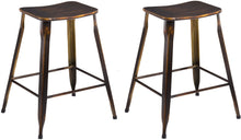 Load image into Gallery viewer, 24&quot; Metal Stackable Antique Distressed Copper Slim Backless Counter Bar Stool -2
