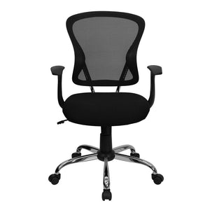 Office Mid back Adjustable Swivel Task Chair Chrome base, Arm White Mesh Chair