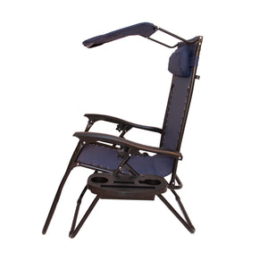Zero gravity Chair lounge patio Canopy Sunshade blue