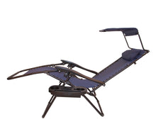 Load image into Gallery viewer, Zero gravity Chair lounge patio Canopy Sunshade blue

