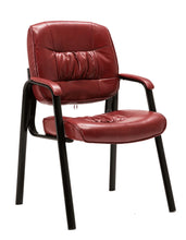 Load image into Gallery viewer, Leather Executive Office Chair Waiting Guest Conferance Chair Burgundy
