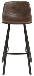 BTEXPERT 5073-2 30" Faux Leather upholstered Crocodile Skin Metal Barstool (Set of 2 Stool), Height, Brown