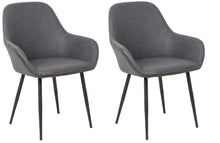 Load image into Gallery viewer, BTEXPERT Bucket Upholstered Dark Gray Accent Chair Set or 2
