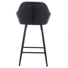 Load image into Gallery viewer, BTExpert 25 inch Bucket Black Faux Leather Accent Dining Bar Chair
