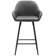 Load image into Gallery viewer, BTExpert Counter Height Barstools 25 inch Bucket Upholstered Dark Gray Accent Dining Bar Chair
