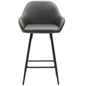 BTExpert Counter Height Barstools 25 inch Bucket Upholstered Dark Gray Accent Dining Bar Chair