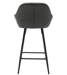 BTExpert Counter Height Barstools 25 inch Bucket Upholstered Dark Gray Accent Dining Bar Chair