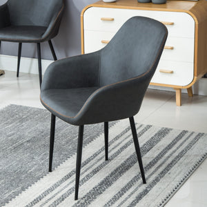BTExpert Bucket Upholstered Dark Gray Accent Chair