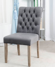 Load image into Gallery viewer, BTExpert GREY upholstery dining Chair velvet tufted Camran High Back Velvet Charcoal Tufted
