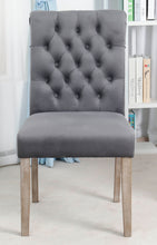 Load image into Gallery viewer, BTExpert GREY upholstery dining Chair velvet tufted Camran High Back Velvet Charcoal Tufted
