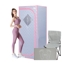 Load image into Gallery viewer, Full Size Grey Infrared Sauna Tent for Sauna Detox at Home PVC Pipe Connector Easy to Install with FCC Certification
