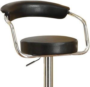 Contemporary Style Black Bar Stool Counter Height Chairs Set of 2 Adjustable Swivel Kitchen Island Stools