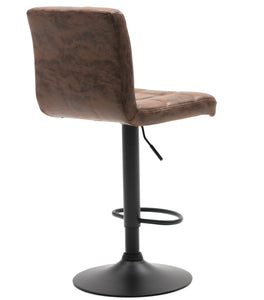 BTExpert Adjustable Industrial Metal upholstered Swivel   Brown Rustic Dining Barstool Chair , Back