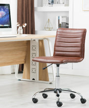 Load image into Gallery viewer, Ergonomic Mid Back PU Leather Swivel Designer Manager Conference Work Task Computer Office Ribbed Chair
