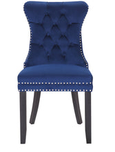 Load image into Gallery viewer, BTExpert High Back Velvet Navy Blue Tufted Upholstered Dining Chair Solid Wood Nail Trim, Ring
