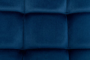 BTEXPERT Adjustable Industrial Metal upholstered Swivel Blue Velvet Dining Barstool Chair Set of 2