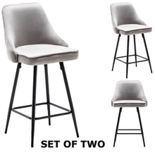 Load image into Gallery viewer, Afia Premium Upholstered Modern Premium Stool Bar Chairs Set of 2
