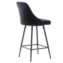 Load image into Gallery viewer, BTExpert Hafsa Velvet Black Upholstered Modern barstool Stool Bar Chair
