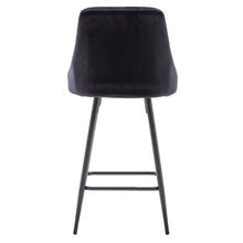 Load image into Gallery viewer, BTExpert Hafsa Velvet Black Upholstered Modern barstool Stool Bar Chair
