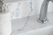 Load image into Gallery viewer, Montary 37&quot;x 22&quot; bathroom stone vanity top carrara jade  engineered marble color with undermount ceramic sink and single faucet hole with backsplash
