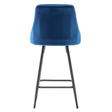 Load image into Gallery viewer, BTExpert Chacha Velvet Blue barstools Upholstered Modern Counter height Stool Bar Chair
