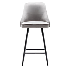 Load image into Gallery viewer, Tasleem Velvet Gray Tufted Upholstered Counter Barstool Modern Stool Bar Chair
