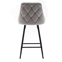 Load image into Gallery viewer, Tasleem Velvet Gray Tufted Upholstered Modern Premium Stool Bar Chairs Set of 2
