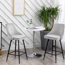 Load image into Gallery viewer, Tasleem Velvet Gray Tufted Upholstered Counter Barstool Modern Stool Bar Chair
