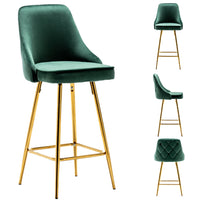 Load image into Gallery viewer, BTExpert Barstools Green Rahima Tufted Upholstered Modern Stool Bar Chair
