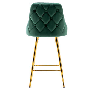 BTExpert Barstools Green Rahima Tufted Upholstered Modern Stool Bar Chair