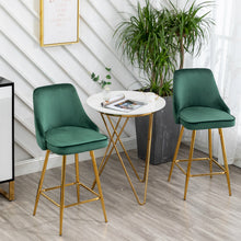 Load image into Gallery viewer, NEW TWO -Barstools Green Rahima Tufted Upholstered Modern Premium Stool Bar Chairs
