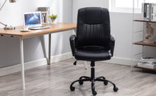 Load image into Gallery viewer, Office Desk Faux Leather Lumbar Support Conference Executive Chair
