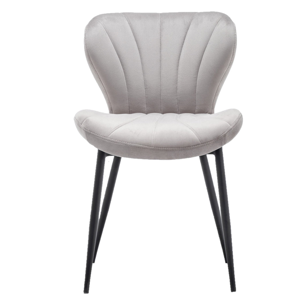 BTExpert Upholstered Modern Grey Velvet Accent Dining Chair